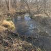 The trail follows a bend in the creek at this spot.