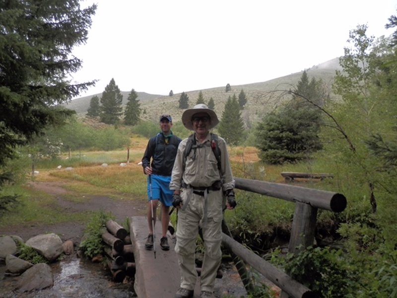 Right after the trailhead, the Pioneer Cabin Trail crosses a sturdy bridge over Corral Creek.