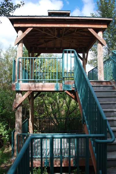 An observation tower offers great views of Auburn Environmental Park's wetlands.