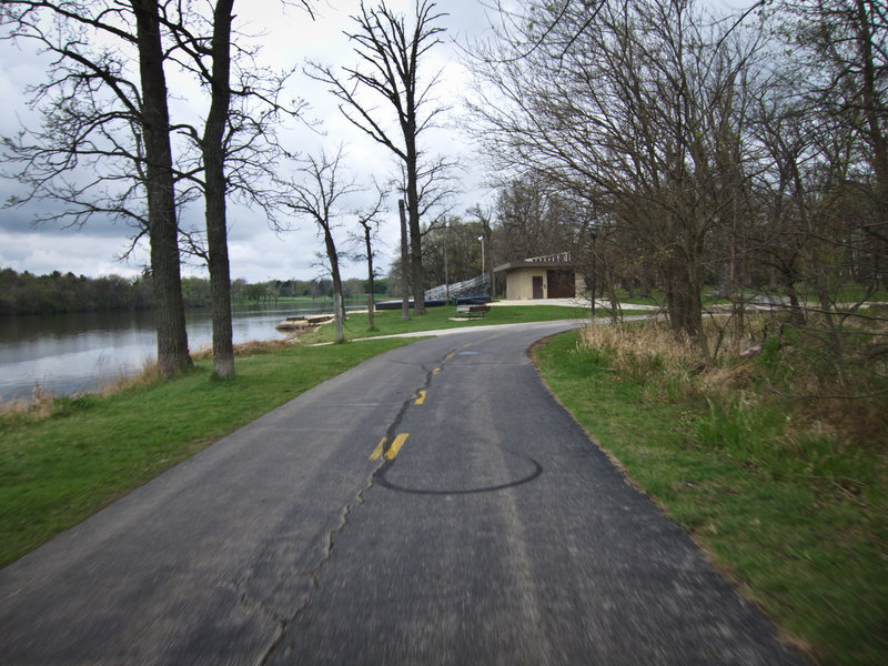 Cruise along the Rock River Recreation Path near Shorewood Park.