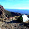 This was our campsite 0.3 miles past Barnhardt Falls. I noticed that a previous user also camped here, and I can see why! It is one of the best sites on the loop.