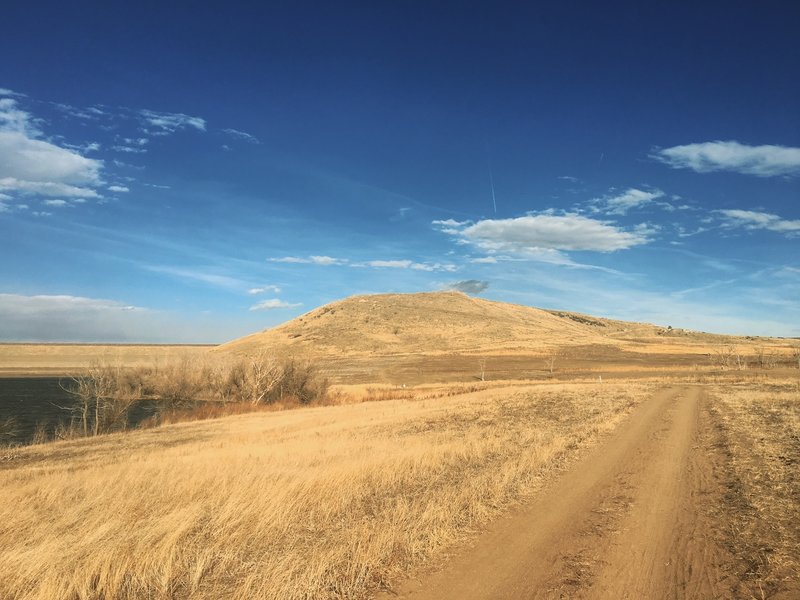 Mt. Carbon stands in the distance along the Mt. Carbon Loop.