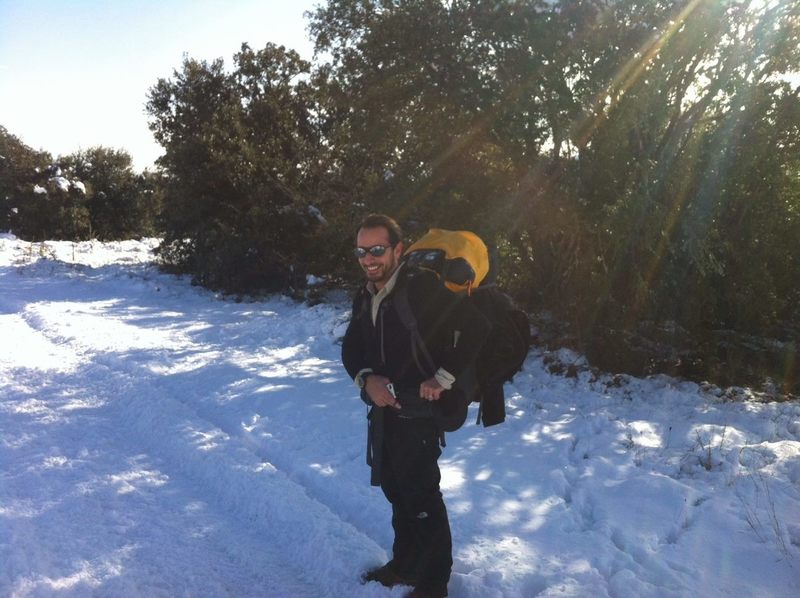 Smiles abound as we trek along the snow-covered trail.