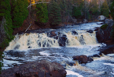 Water cascades over Two Step Falls on the Baptism River.
