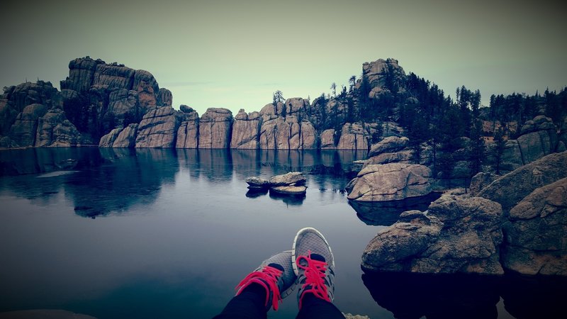 Sylvan Lake is utter glass in mid-March.