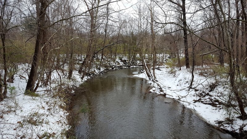 Crossing over the Paint Branch Tributary, take time to enjoy your beautiful surroundings.