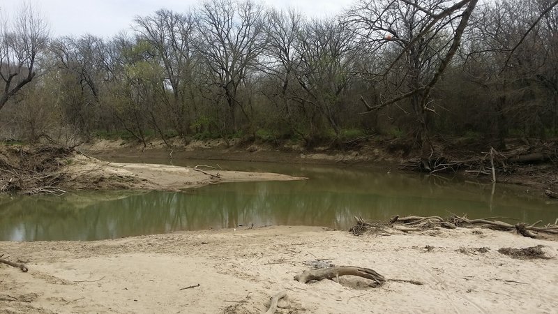 This is the confluence of Clear Creek and the Elm Fork of the Trinity River.