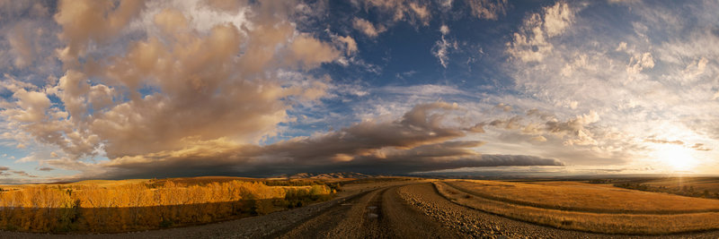 A rich canvas of clouds floats above the Mill Creek Dam in Walla Walla, WA.