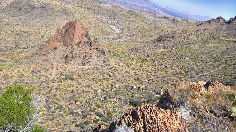 Near the top of the Oak Spring Trail, take a look over the edge to see just how far you've come!