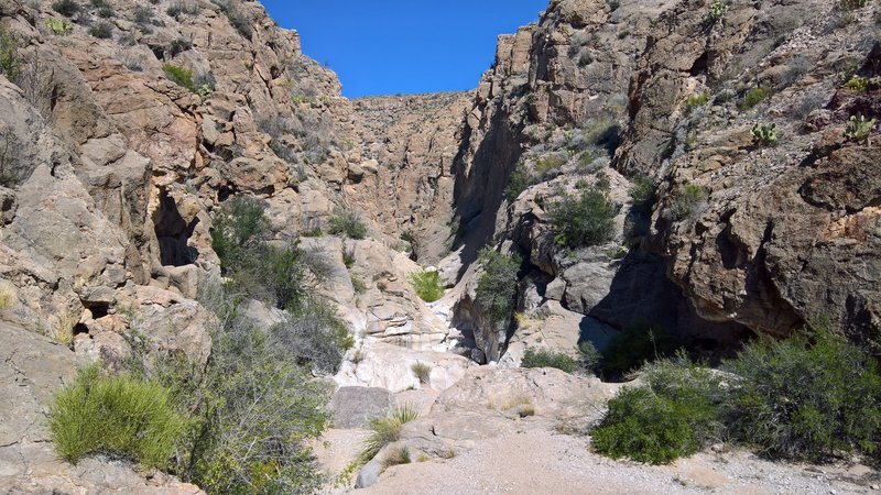 This is the view back to the east. From here, the trail starts to require some scrambling up pour-offs.