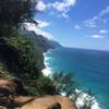 The Kalalau Trail on the Na Pali Coast, Kauai starts off with this incredible view.