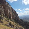 Beautiful red granite cliffs await along the way.