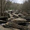 Water trickles down Hebron Falls.