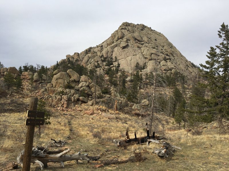 Good ol' Grey Rock stands just off trail!