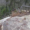 A long set of stairs helps you get down to Silvermine Arch.