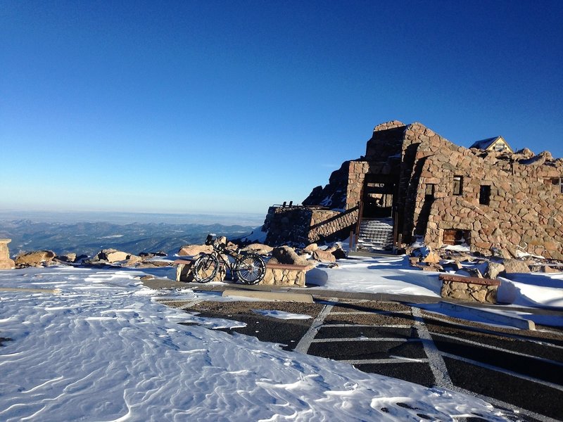 You may even see someone Fat Biking to the top, when the road is closed in winter.