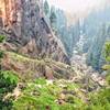 Looking back down the Mist Trail, you can see it ascends this phenomenal valley.