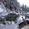 Lower Yosemite Falls Plunge Pool is magical on a hot day in a dry summer.  It was 105 degrees this day with incredibly ice cold water.