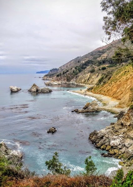 The McWay Falls Viewpoint offers a beautiful look up the California Coast.
