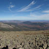 Soak up the phenomenal views looking north from Pamola Peak on Mount Katahdin, Baxter State Park, Maine, USA. If you're hiking the AT from Georgia, this is the last view you'll experience!