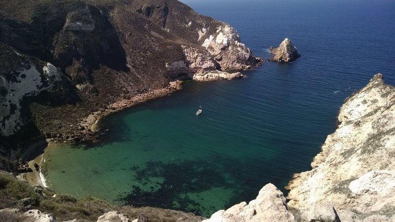 Potato Harbor looks calm and beautiful from the end of the trail.