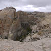 Boulder Mail Trail follows straight ahead (Lower Death Hollow goes to the left).