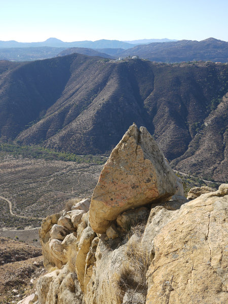 A triangular rock marks the prow of El Cajon Mountain.