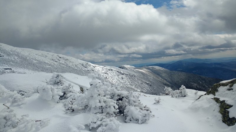 Mansfield Ridge features the Nose (with TV towers; i.e. "NoseHairs") and the Forehead when seen from the Sunset Ridge Trail.