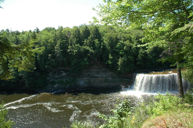 Upper Tahquamenon Falls cascades into its namesake river.