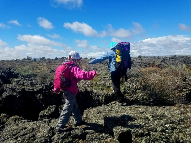 Hiking across Hell's Half Acre Lava Flow is a unique experience in navigating wildly undulating terrain. Don't wear your favorite boots though because the lava flow will tear them up!