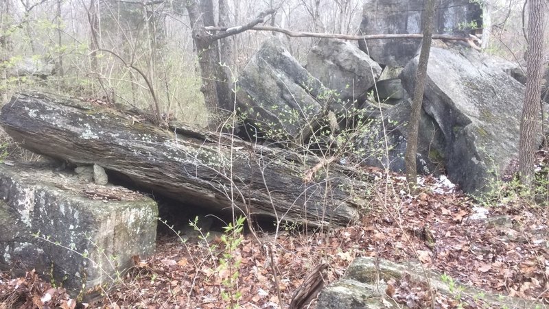 Huge rocks remind you of this area's past life as a quarry.