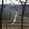 Along Raven Rock Road, you can sneak views of the Red River through the remains of the old fencing.