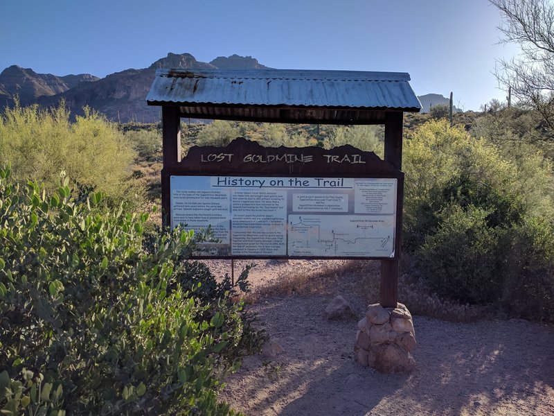 This trailhead kiosk gives you a quick history of the area.