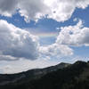 Iridescent clouds float above Clayton Peak.