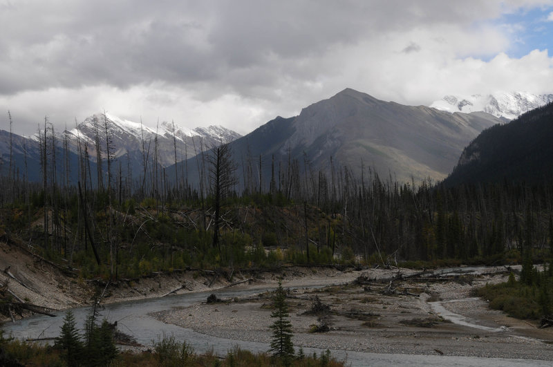 Citadel Peak commands the landscape from a bluff on the Simpson River.