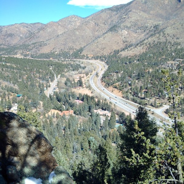 Historic Ute Pass can be seen from the trail.