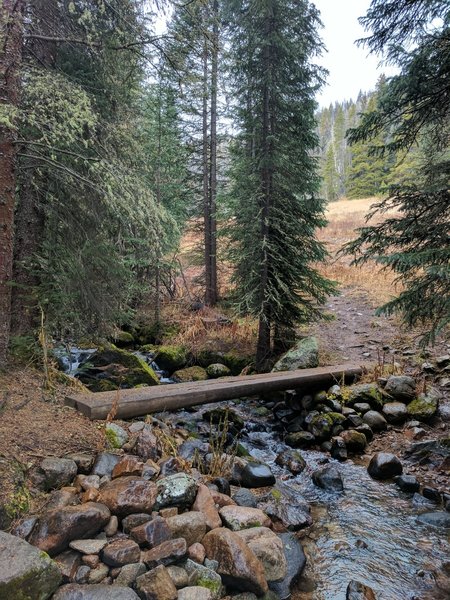 A small creek crossing along the Grouse Creek Trail.