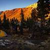 Camps at Spring Lake look toward Black Rock Pass.