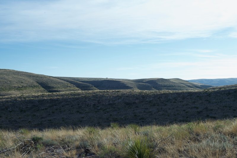 This is looking back at the hillside where the Desert Loop Road begins.