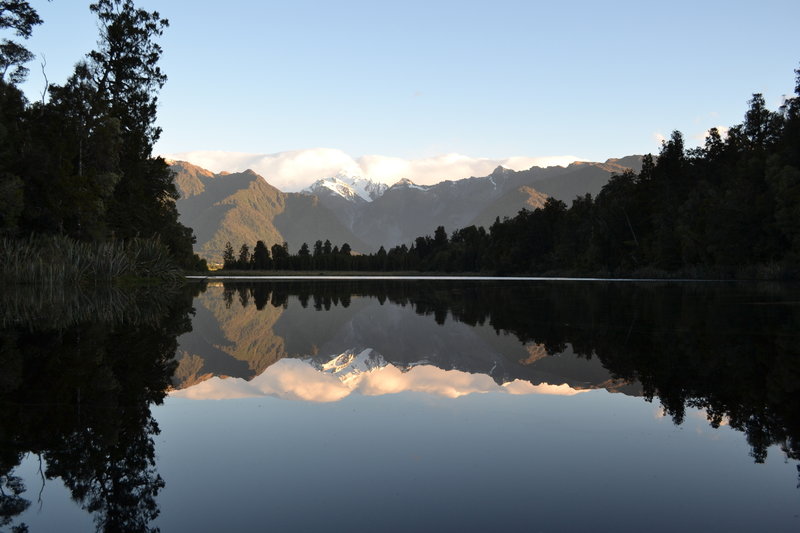 Lake Matheson, the Mirror Lake, is spectacular from the trail.