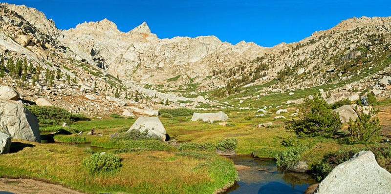 From the mid-point in Lost Canyon, looking towards Sawtooth Pk. with Sawtooth Pass a little to the right of it.