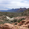 Looking out over Red Rocks from the top of the Keystone Thrust.