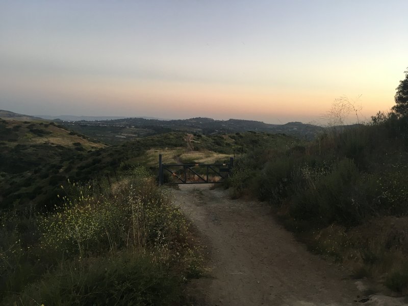 Looking back at the park just before the peak on Oak Trail.