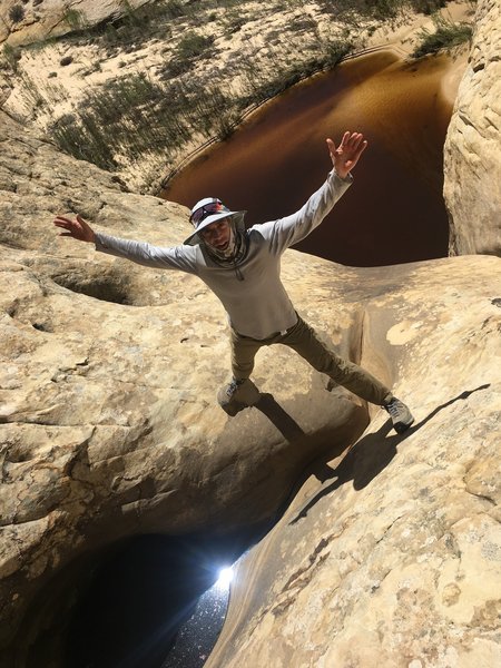 A dangerous spot amongst the pools below Mamie Creek Natural Bridge.