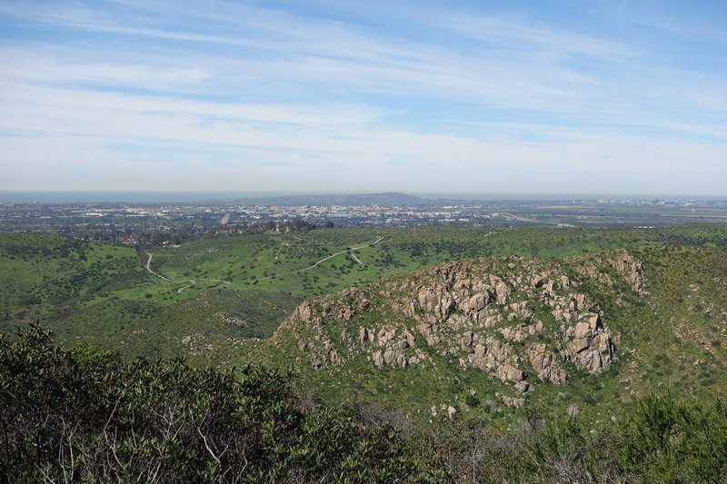 View west from near Kwaay Paay Peak at Mission Trails Park.