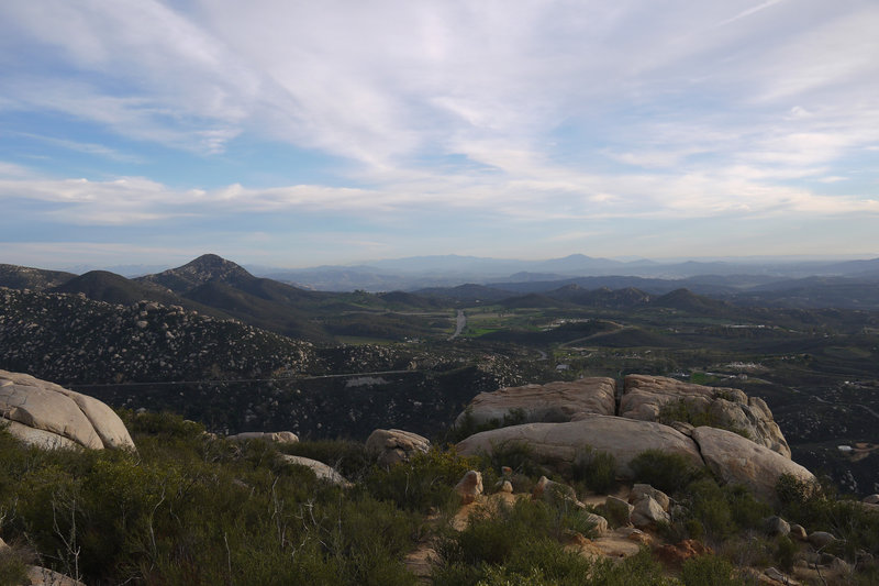 View south from the Mt. Woodson Trail in the spring.