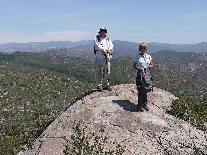 Two hikers at San Pasqual spot elevation 1937.