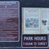 An informative kiosk provides park rules, regulations, and general info about the area's flora/fauna.