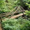 You'll cross this mossy bridge near the end of the trail.