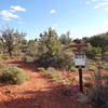 The Cockscomb Trailhead is well marked and easy to find from the parking area.